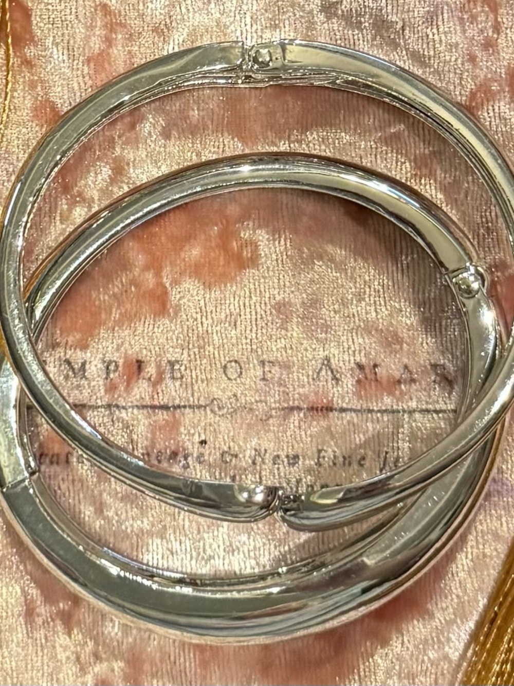 2 Stella & Dot Silver-Tone Hoop Bangle Set